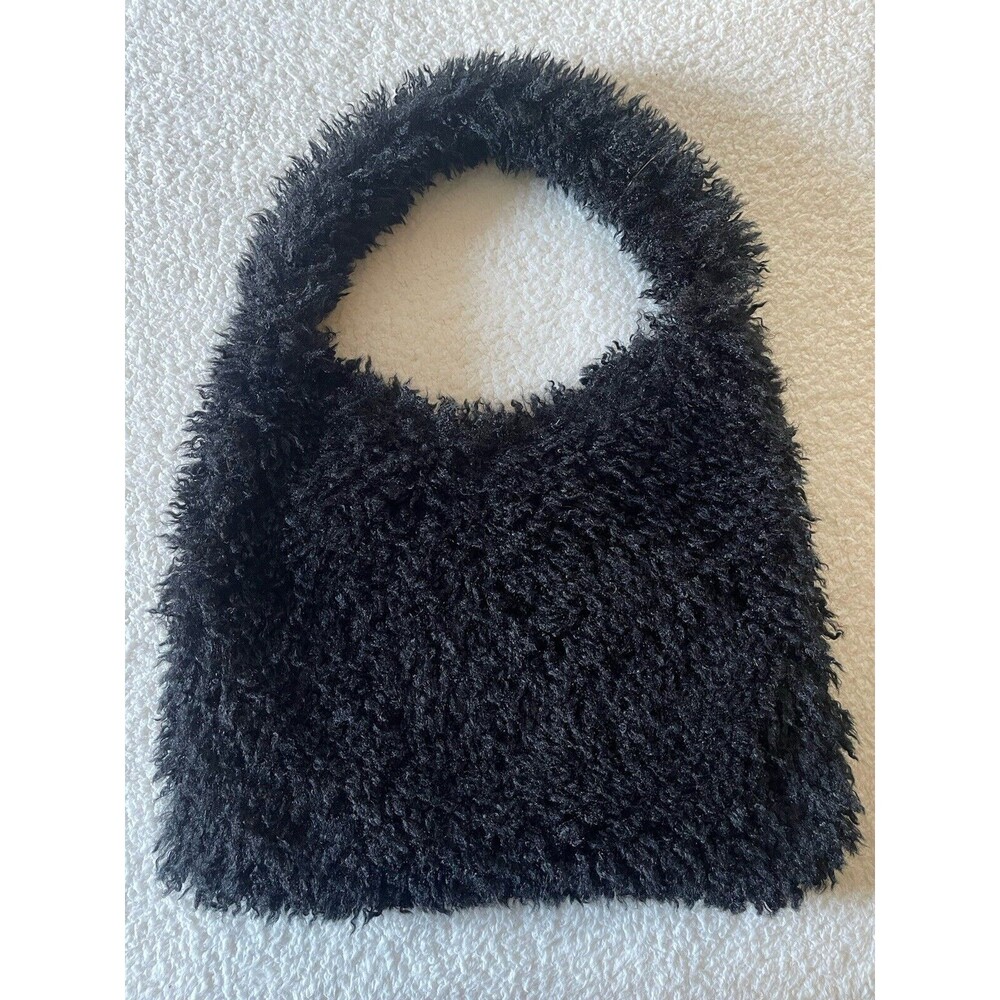 URBAN OUTFITTERS Gaia Shaggy, Faux Fur Shoulder Bag, Black NWOT